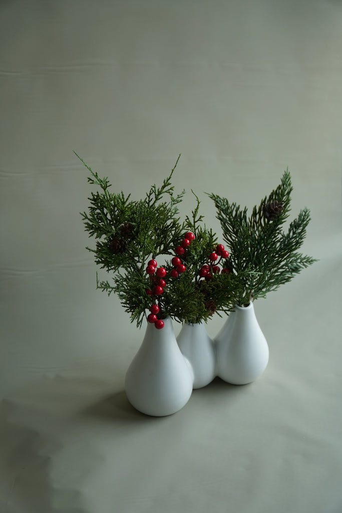 Artificial/Faux Holiday Trio Bud Vase Bundle