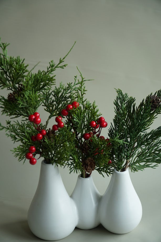 Artificial/Faux Holiday Trio Bud Vase Bundle