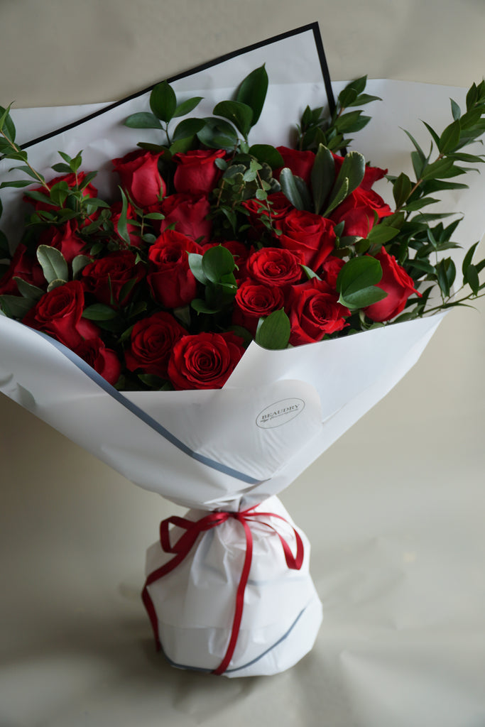 Two Dozen Red Roses Hand Tied