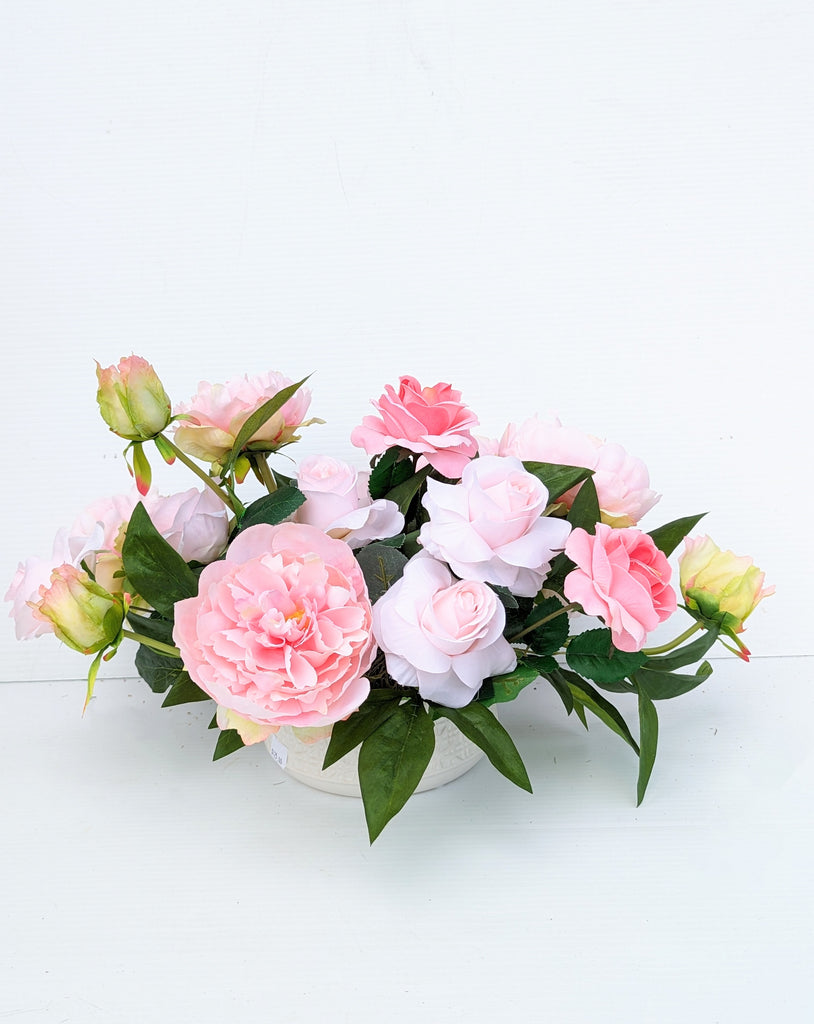 Faux Peonies & Roses Centrepiece