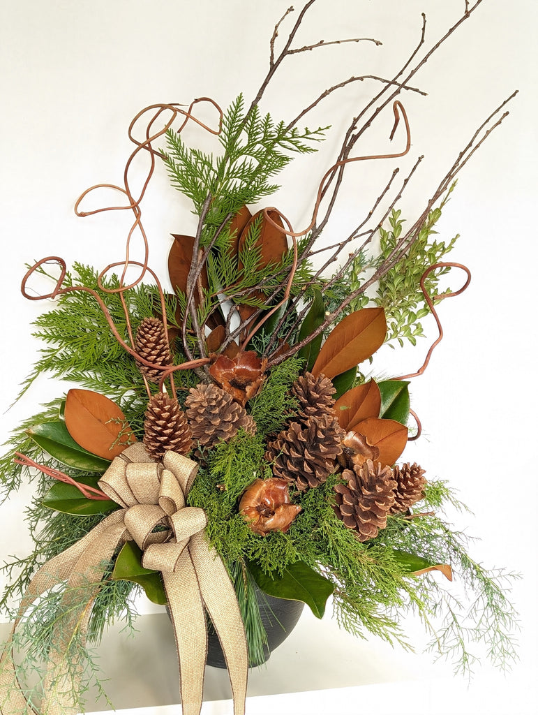 Woodsy Holiday Planter