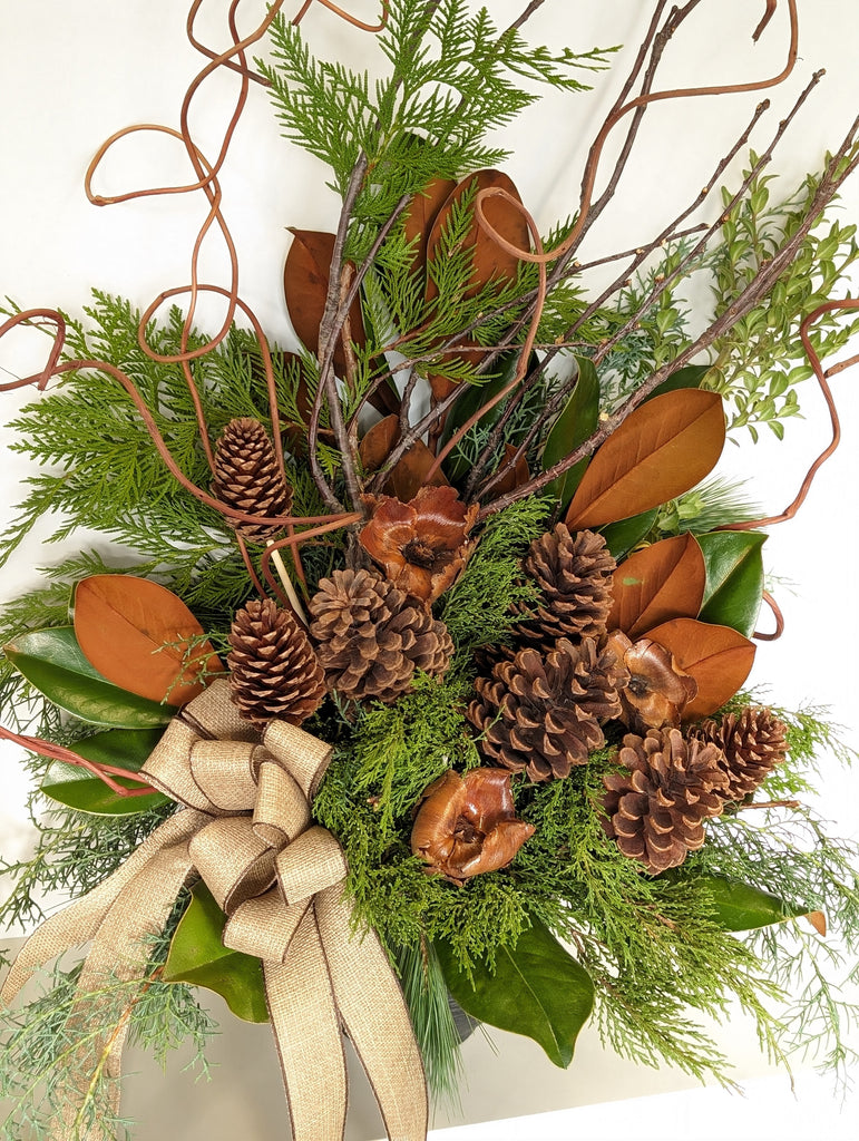 Woodsy Holiday Planter