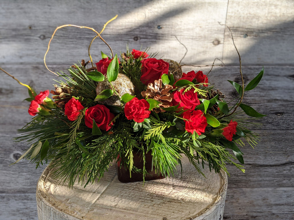 Red Cube Holiday Arrangement