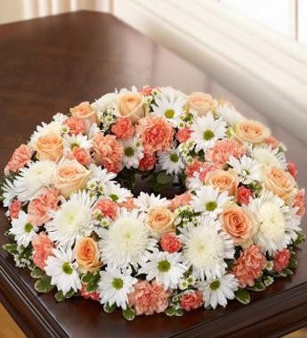 Cremation Wreath - Pink & White - Beaudry Flowers