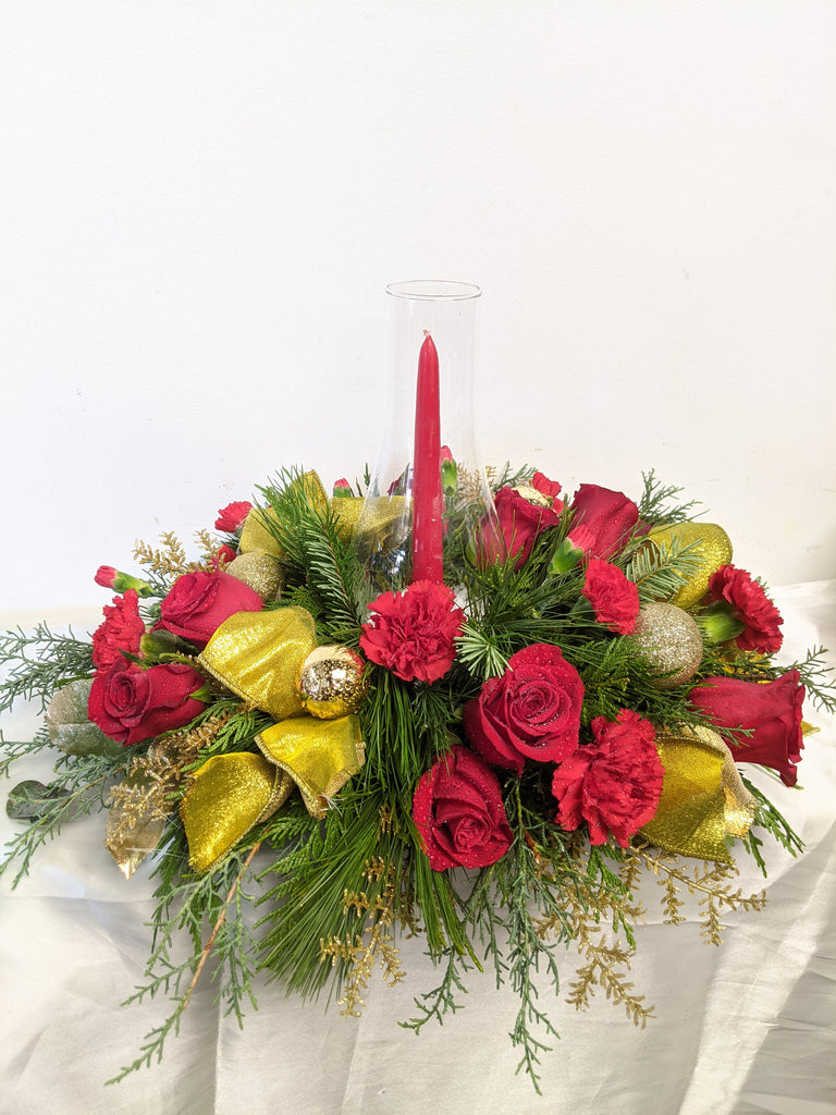 Golden Rouge Hurricane Centrepiece
