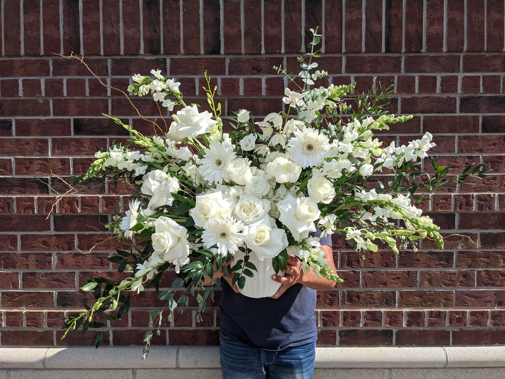 Grand All White & Curly Willow Arrangement