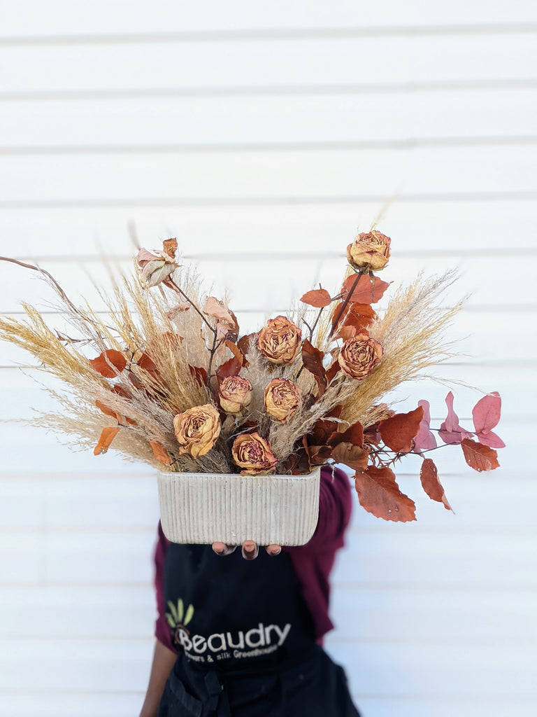 Dried Fall Rose Arrangement