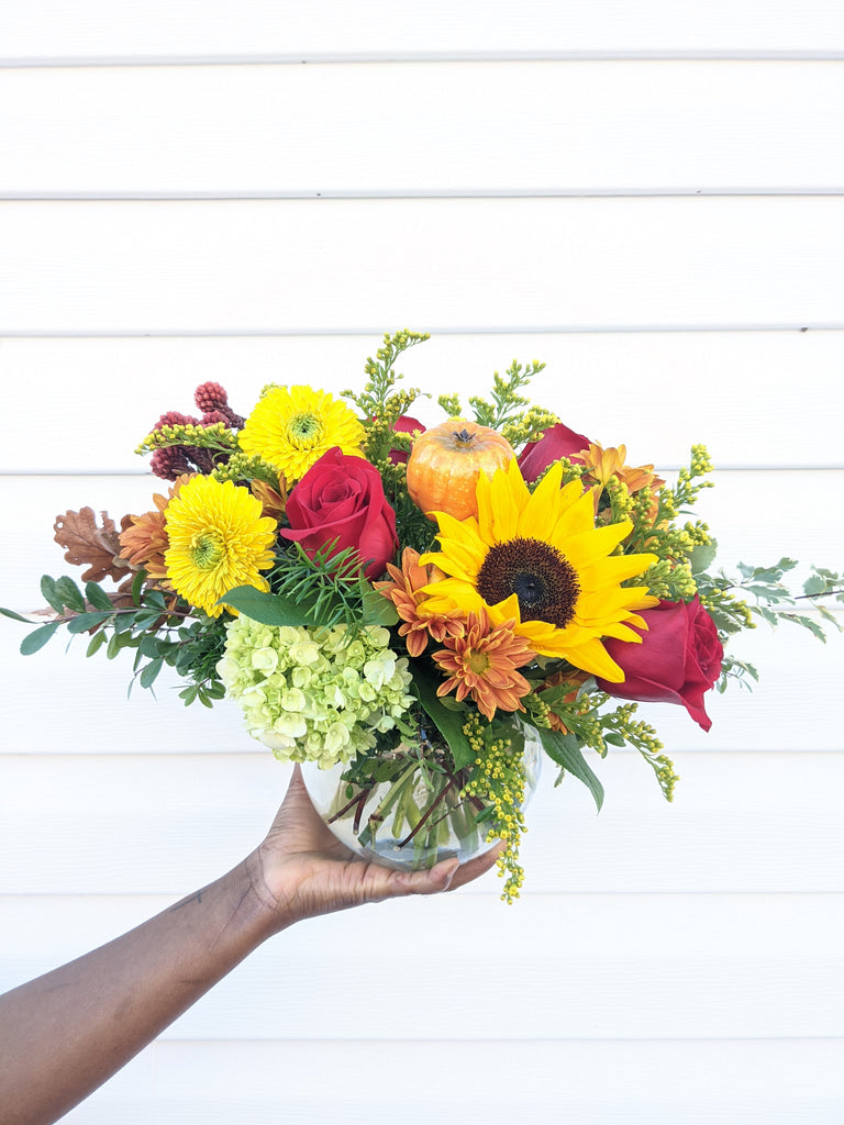 Fishbowl Pumpkin Arrangement