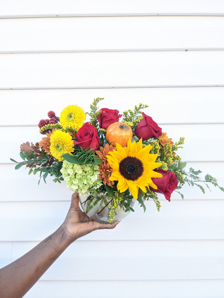Fishbowl Pumpkin Arrangement