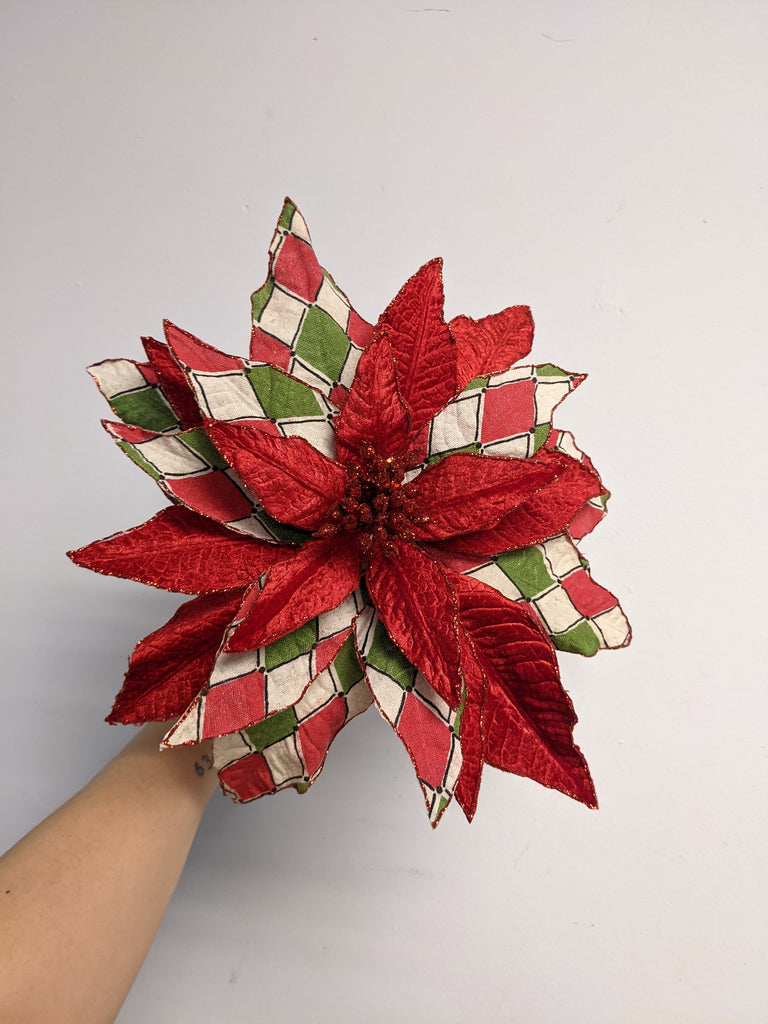 Decorative Plaid Poinsettia
