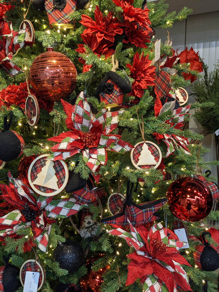 Decorative Plaid Poinsettia