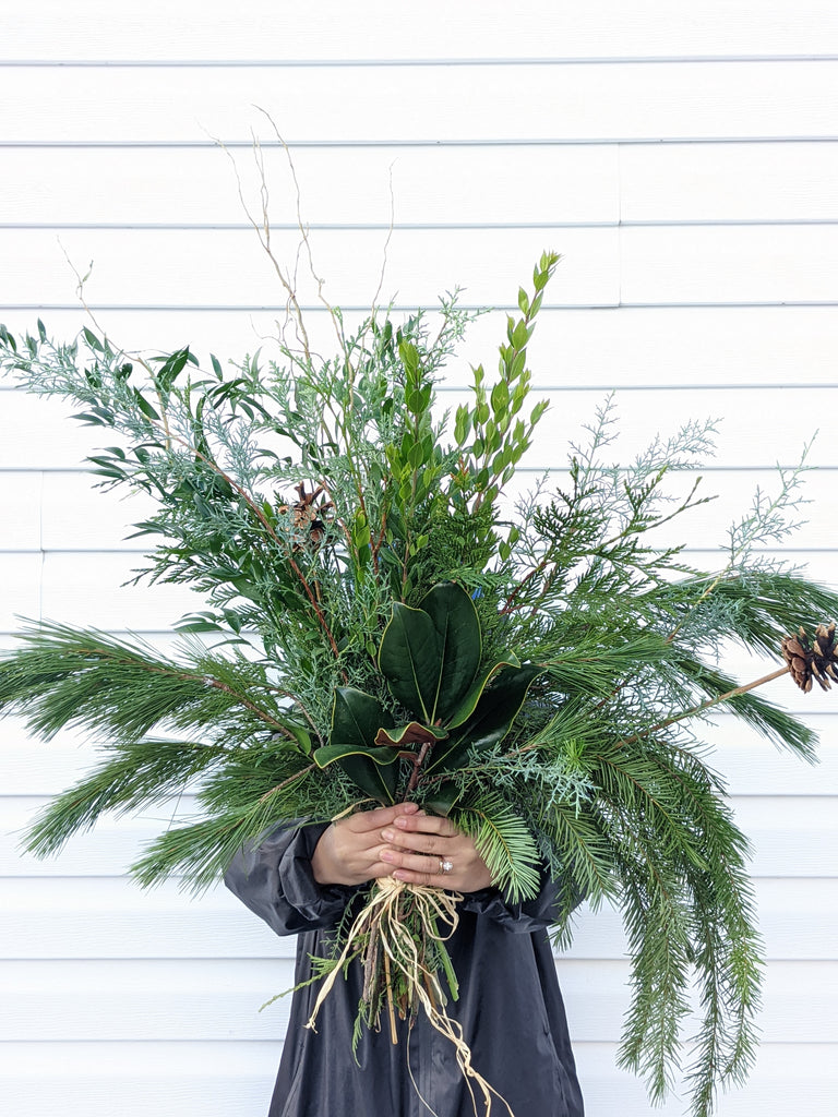 Fresh Winter Greens Hand-tied Bouquet