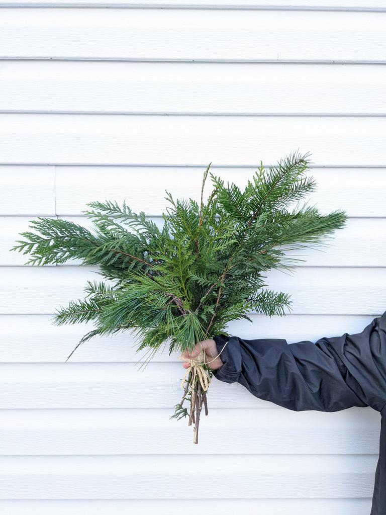 Fresh Winter Green Bundle Hand Tied Bouquet