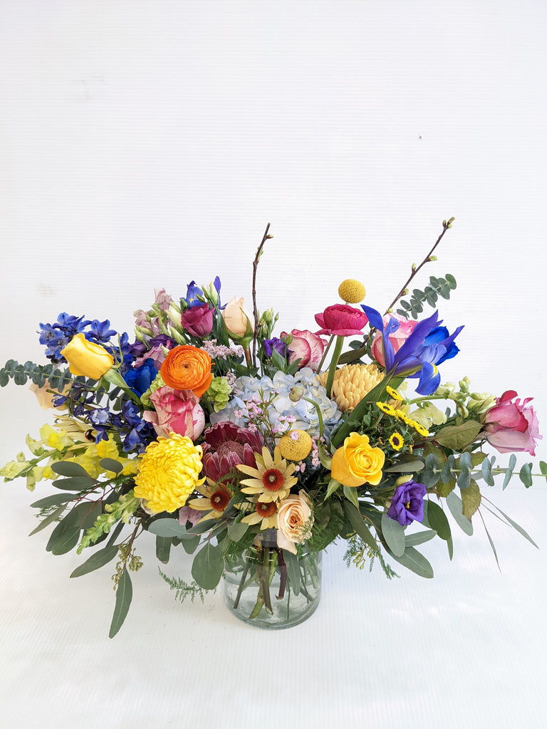 Country House Blue Vase Arrangement