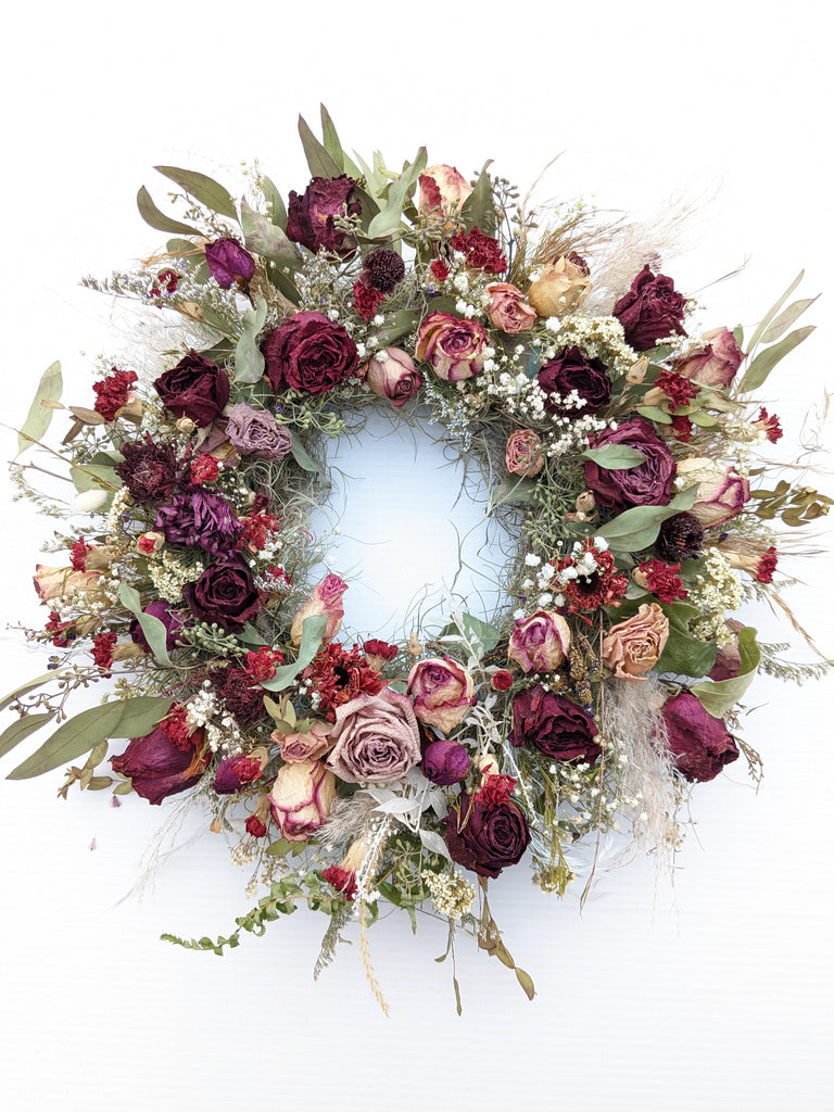 Dried Flower Rose Wreath 16