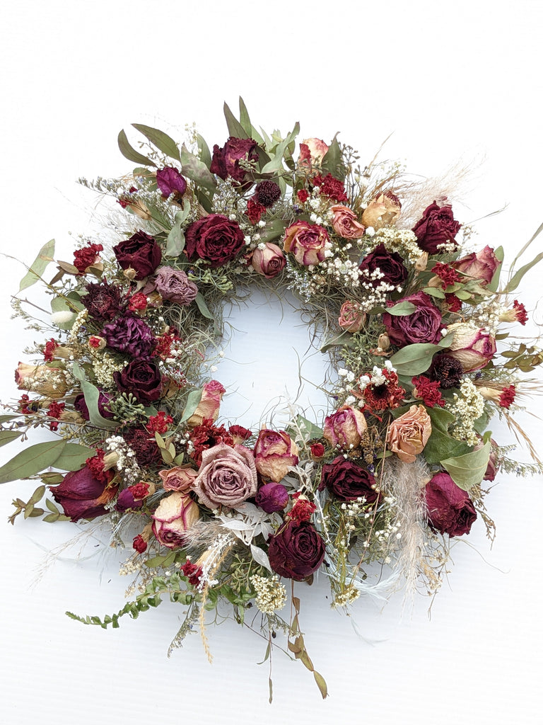 Dried Flower Rose Wreath 16