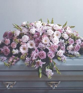 Pink Casket Spray - Beaudry Flowers
