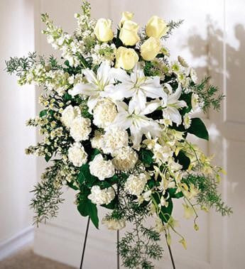 The FTD Quiet Tribute Standing Spray - Beaudry Flowers