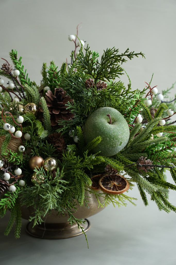 Artificial/Faux Holiday Apples & Berries Centrepiece