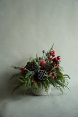 Artificial/Faux Holiday Lotus Berry Arrangement
