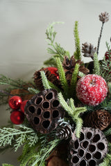 Artificial/Faux Holiday Lotus Berry Arrangement