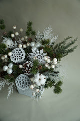 Artificial/Faux Holiday Snowflake Arrangement