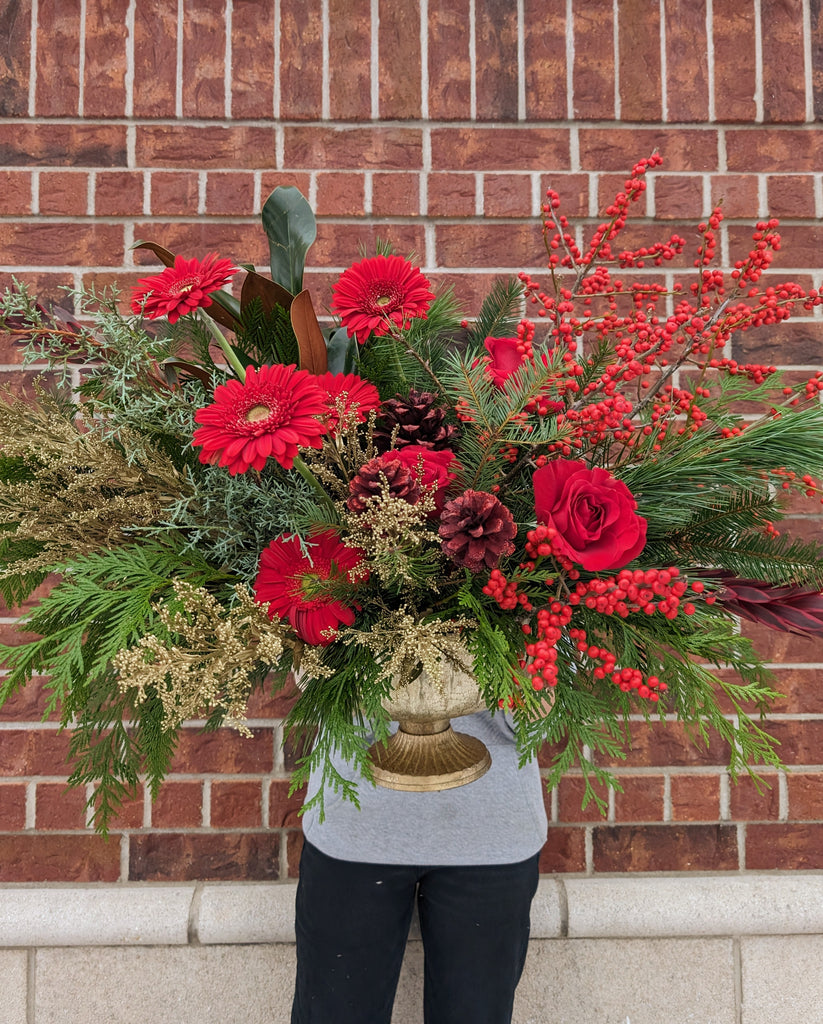 Ruby Red Festive Holiday Arrangement