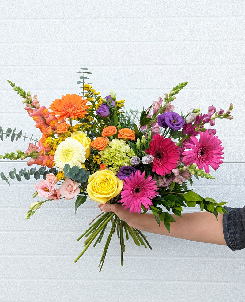 Hand-Tied Floral Coral Bouquet – Beaudry Flowers