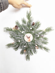 15.75" Frosted Pine Snowflake Ornament