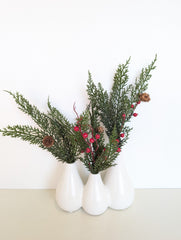 Artificial/Faux Holiday Trio Bud Vase Bundle