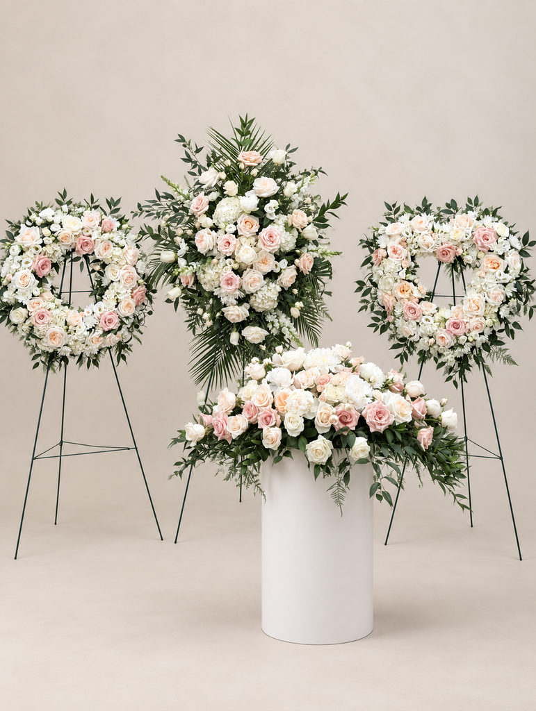 The Blush Floral Tribute Burial Package