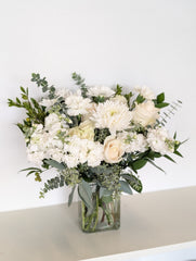 White Lush Vase Arrangement