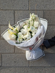 Lady in White Hand Tied Bouquet