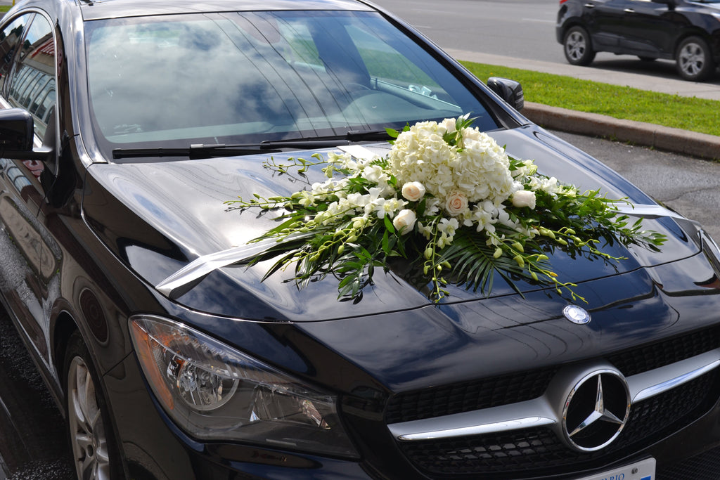 Elegantly White Car Arrangement