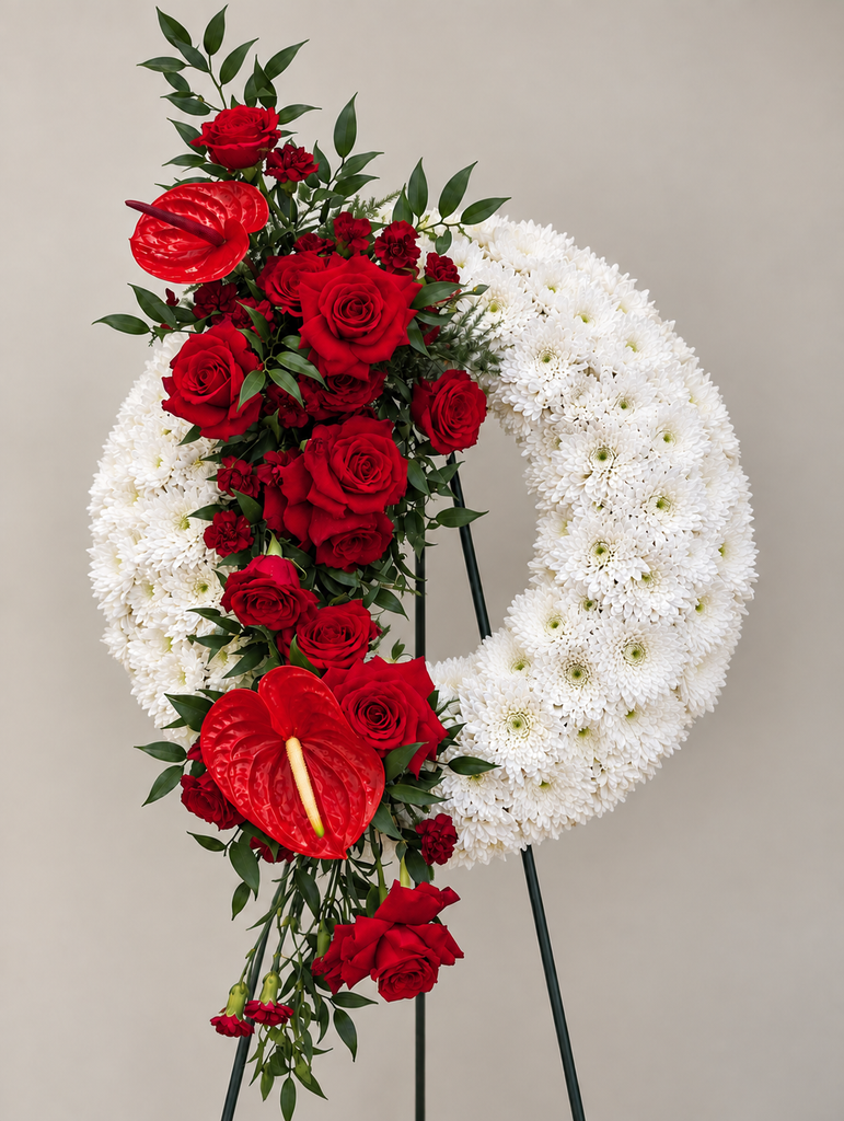 Red Rose Memorial Wreath