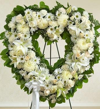 Always Remember Heart Tribute - White - Beaudry Flowers