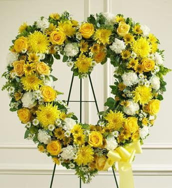 Always Remember Heart Tribute - Yellow - Beaudry Flowers