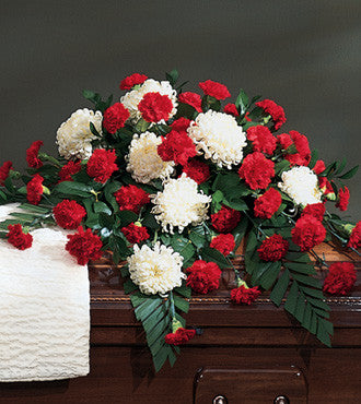 Casket Spray Carnations Mums - Beaudry Flowers