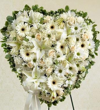 Classic White Heart Tribute - Beaudry Flowers