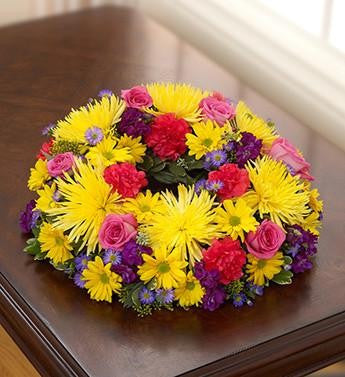 Cremation Wreath Multicolor Bright - Beaudry Flowers