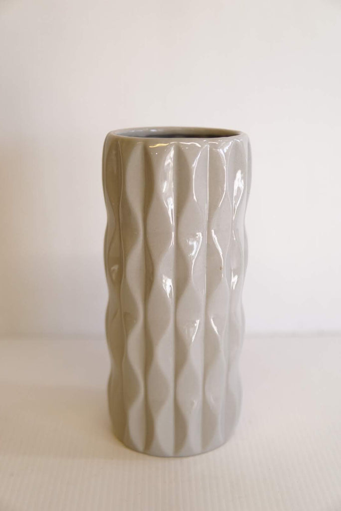 11" Tall Grey Vase