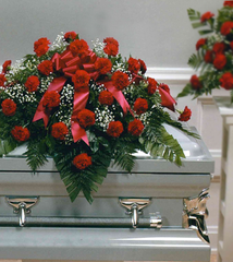 Deepest Emotions Casket Spray - Red - Beaudry Flowers