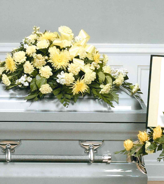 Deepest Emotions Casket Spray- Yellow - Beaudry Flowers