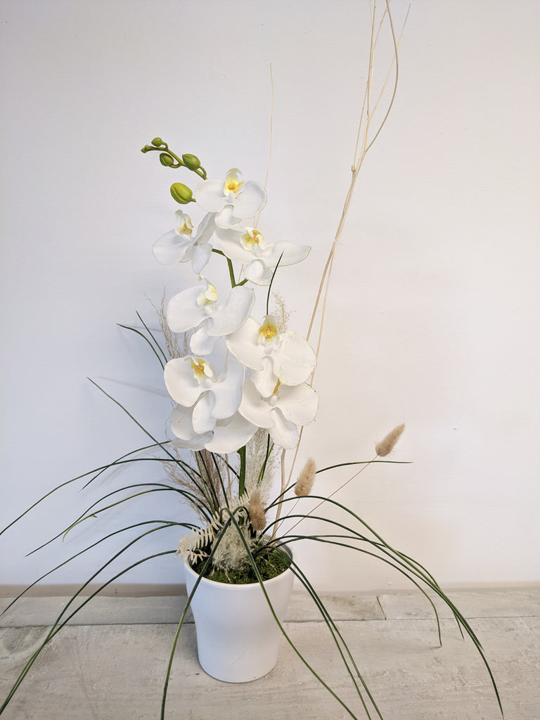 Artificial & Silk White Phalaenopsis Orchid