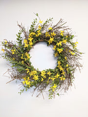 Artificial & Silk Forsythia Wreath