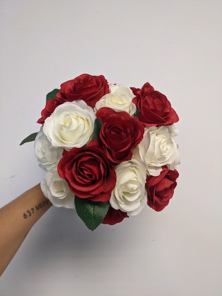 Artificial & Silk Classic Rose Bridal Bouquet