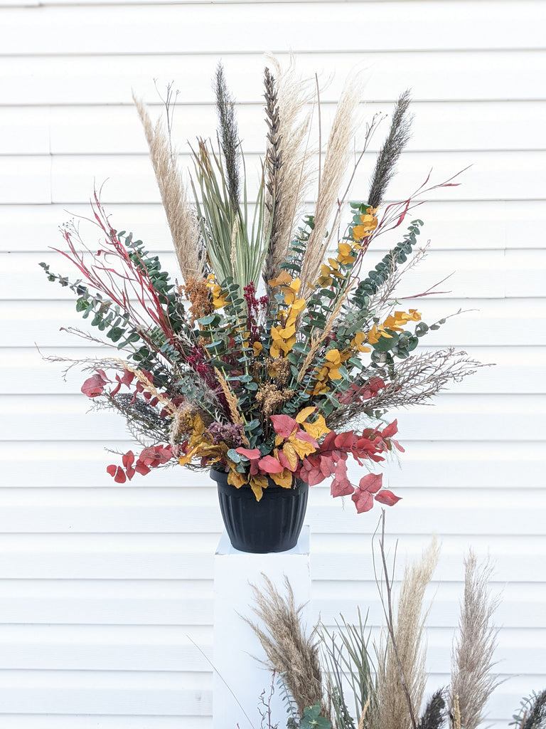 Dried Fall Floral Planter