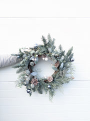 21.5" Cone/Berry Pine Wreath