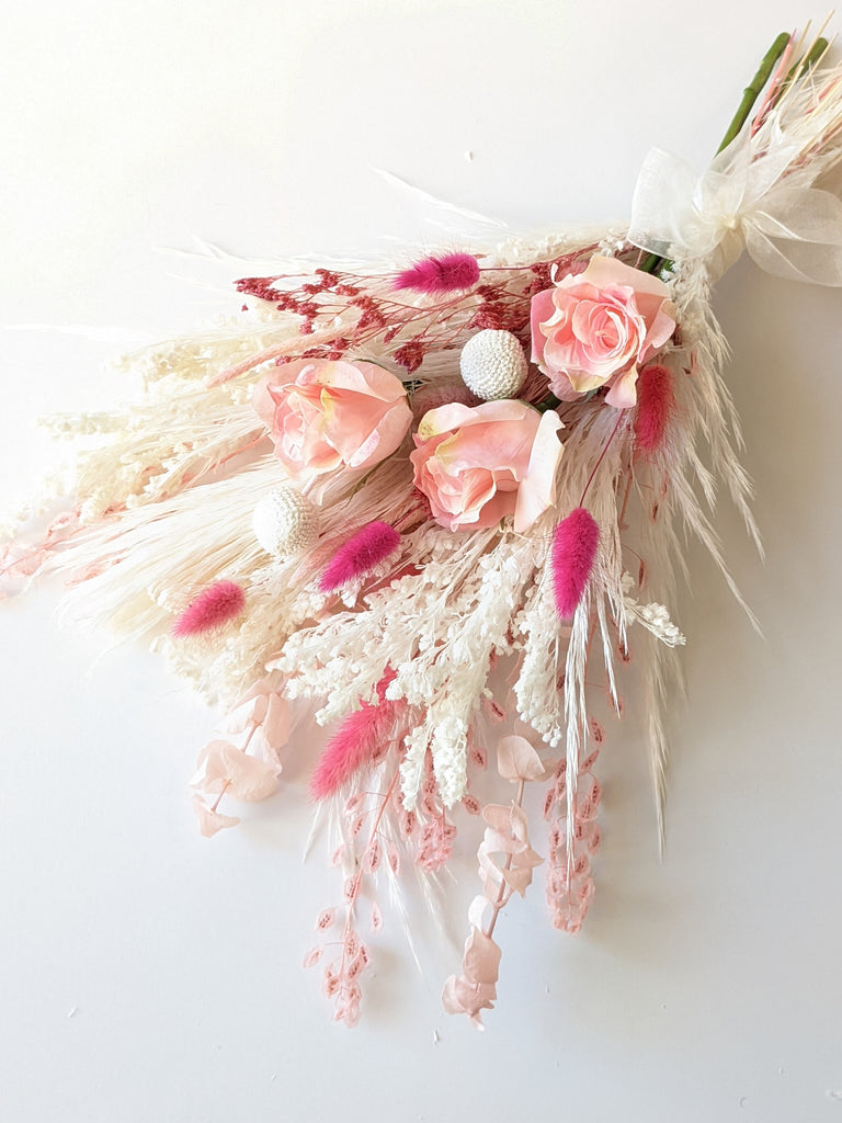 Pretty in Pink Dried & Faux Bouquet