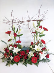Red & White Natural Urn Tribute